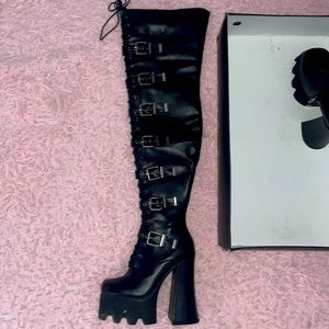 LAMODA above and beyond thigh high platform boots